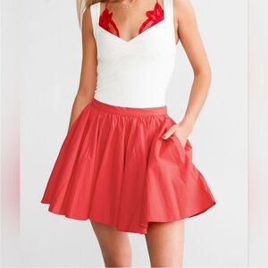 Free People Red Circle Skirt